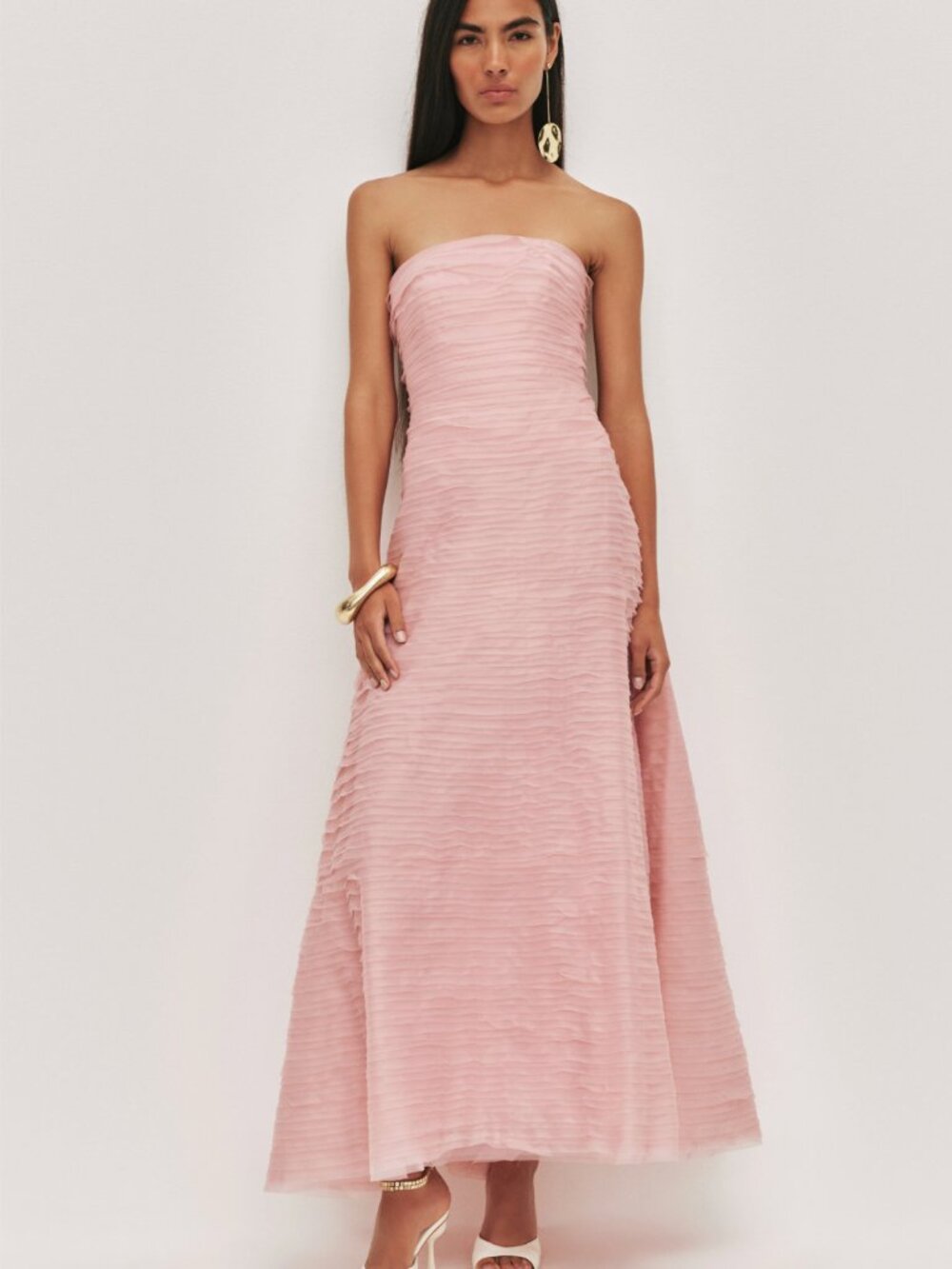 Aje Soundscape Maxi Dress Chalk Pink Size AU 4 / US 0